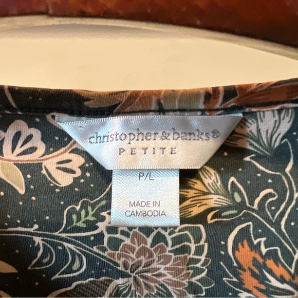 Christopher & Banks Teal Floral Top - Picture 4 of 4